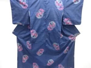 花丸文様織り出し手織り紬着物